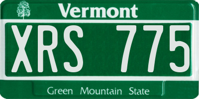 VT license plate XRS775