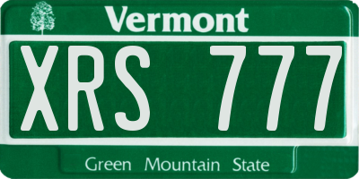 VT license plate XRS777