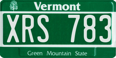 VT license plate XRS783