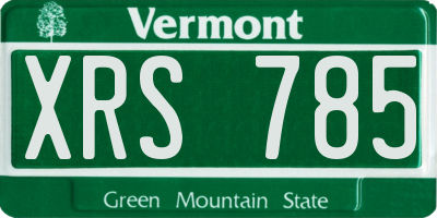 VT license plate XRS785