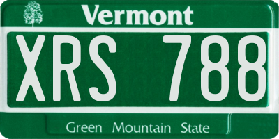 VT license plate XRS788