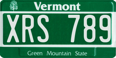 VT license plate XRS789
