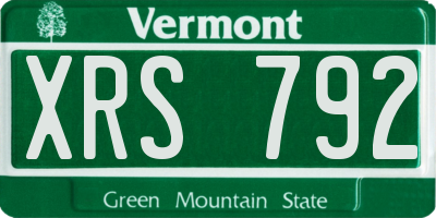 VT license plate XRS792