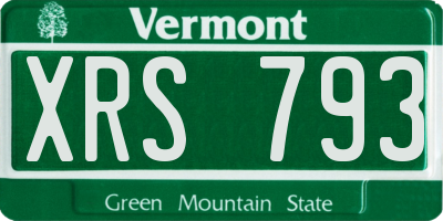 VT license plate XRS793