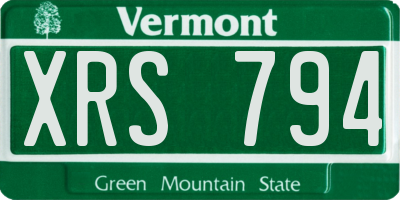 VT license plate XRS794