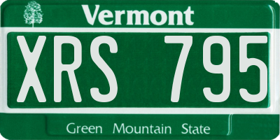 VT license plate XRS795