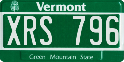 VT license plate XRS796