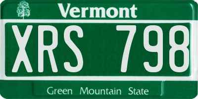 VT license plate XRS798