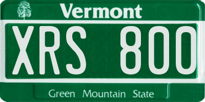 VT license plate XRS800