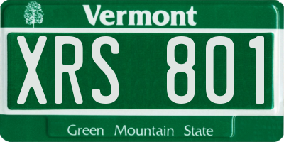 VT license plate XRS801