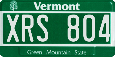 VT license plate XRS804