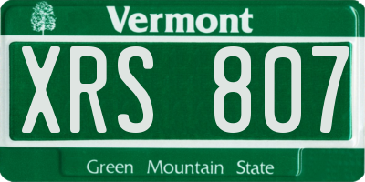 VT license plate XRS807