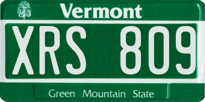 VT license plate XRS809