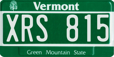 VT license plate XRS815