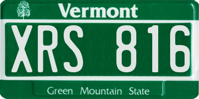 VT license plate XRS816