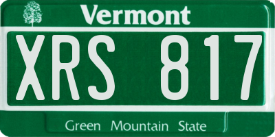 VT license plate XRS817
