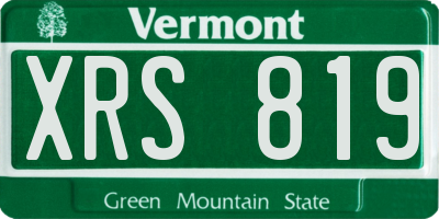 VT license plate XRS819