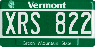VT license plate XRS822