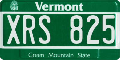 VT license plate XRS825