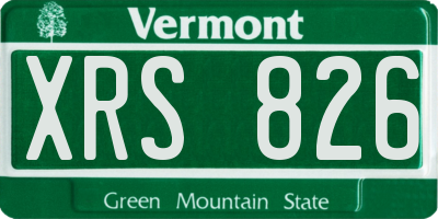 VT license plate XRS826