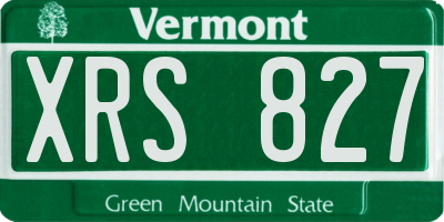 VT license plate XRS827