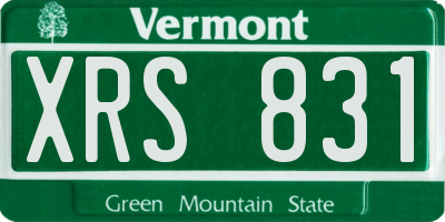 VT license plate XRS831