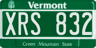 VT license plate XRS832