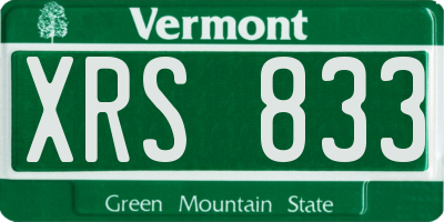 VT license plate XRS833