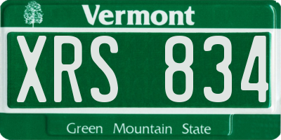 VT license plate XRS834