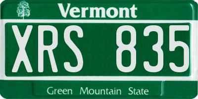 VT license plate XRS835