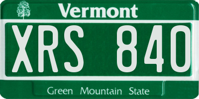 VT license plate XRS840