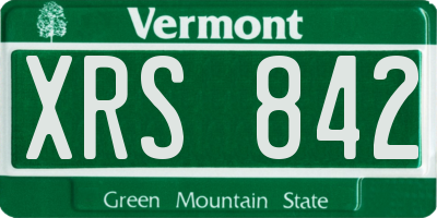 VT license plate XRS842