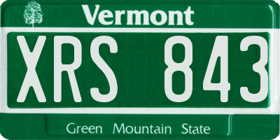 VT license plate XRS843