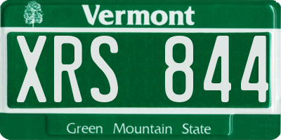 VT license plate XRS844