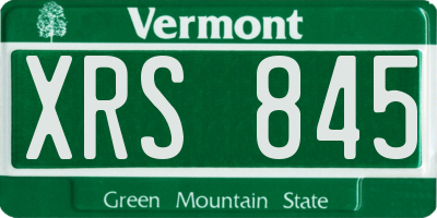VT license plate XRS845