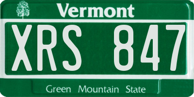 VT license plate XRS847