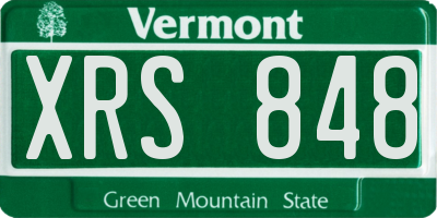 VT license plate XRS848