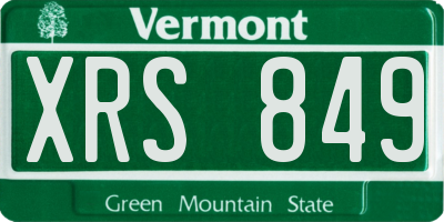 VT license plate XRS849