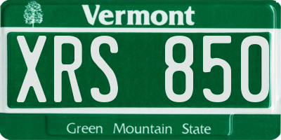 VT license plate XRS850