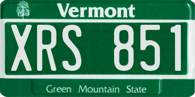 VT license plate XRS851