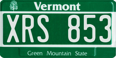 VT license plate XRS853