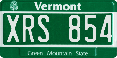 VT license plate XRS854