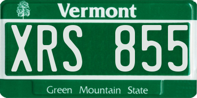 VT license plate XRS855