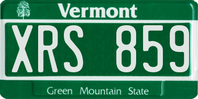 VT license plate XRS859