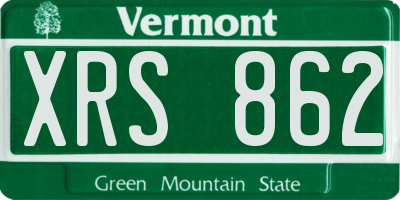 VT license plate XRS862