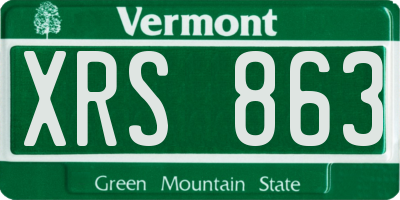 VT license plate XRS863