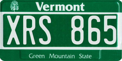 VT license plate XRS865