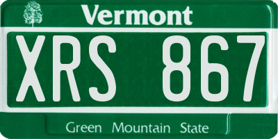 VT license plate XRS867