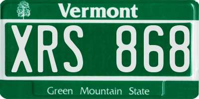 VT license plate XRS868