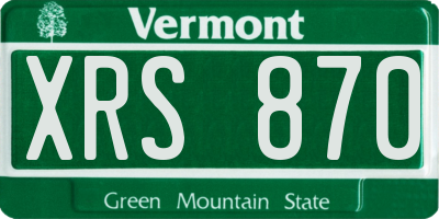 VT license plate XRS870